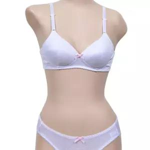 샤통 주니어 리본 2단계 AA컵 브라 팬티 세트 학생 브래지어 셋트 여아 AA