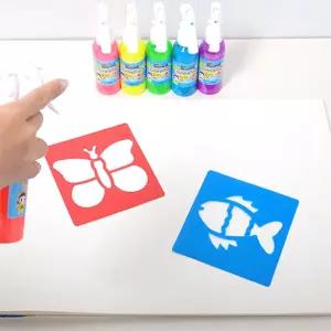 Diome공룡 스텐실미술놀이 물감 만들기 티셔츠만들기 리폼 채색 꾸미기 찍기 모양찍기 스탠