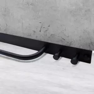 스텐레스 수건걸이 블랙 옷겸용 욕실수납용품 행거 선반형 인테리어 고급 셀프 소품 수건 화장실 타올