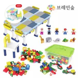 4인용 테이블 의자 피규어 블록놀이세트 돌선물 두뇌자극 소근육발달 블럭 장난감