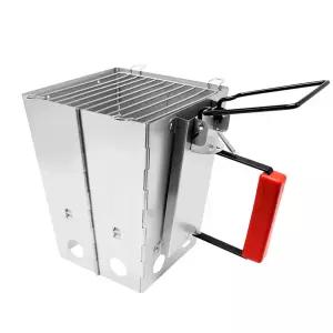 접이식 차콜스타터-정사각 레드 손잡이숯케이스 바구니 바베큐용품 점화통 불스타터 바스켓 숯통