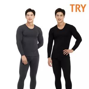 TRY 히트업 경량 베이직 긴팔 남성내복 내의세트남자 타이즈 홈웨어 발열