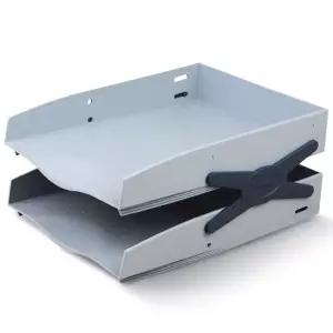 슈퍼 네오트레이 2단 쿨그레이 오픈형 문서 서류 보관받침대 보관대 서류함 정리함2단 책상수납함 다용도