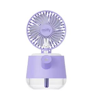 애니포트 미피 아이스브리즈 스트 선풍기 퍼플탁상 책상 탁상형 데스크팬 사무실 가정용 가습기 탁상용