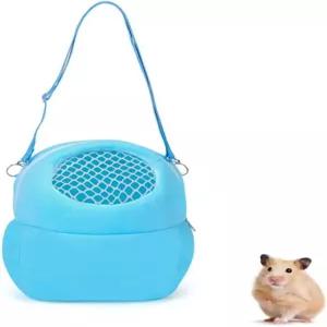 WishLotus 애완동물 캐리어 가방 나일론 스트랩이 달린 휴대용 여행용 핸드백 난쟁이 햄스터용 작은 파우치