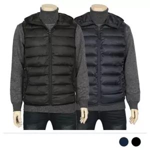MJ24048 스론 따뜻한 누빔 후드 패딩 조끼데일리 패션 단체 사무실 겨울 나시 남성 남자 점퍼