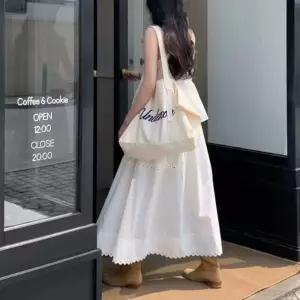 데이트룩 로맨틱 여성 물결 펀칭 롱 스커트페미니 프릴 캉캉 간절기 봄여름 반바지 데이트 데일리 레이스