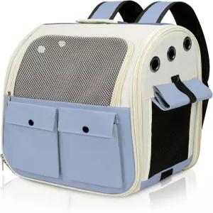 항공사 승인 고양이 캐리어 백팩 - 작은 개와 위한 통풍형 통기성 메쉬 15파운드 패딩 스트랩이 있는