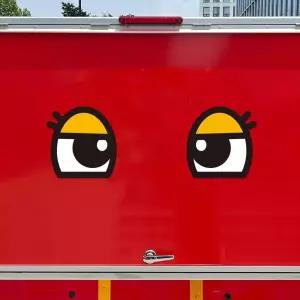 왕눈이9 고휘도반사 대형 차량스티커 280x286mm자동차 용스티커 이스티커 모양 하이빔 육각 화물차 야간 졸