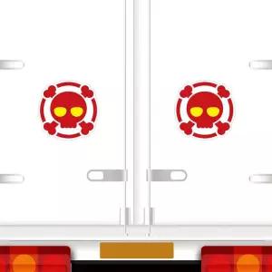 귀요미7 고휘도반사 대형 차량스티커 280x280mm자동차 용스티커 왕눈이 눈모양 하이빔 육각 화물차 야간 졸