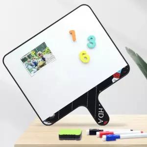 손잡이 양면 미니 칠판 자석 보드 화이트 16x21cm 핸드형 사무용품 정답 단체선물 작은 16X21CM