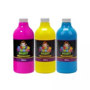 키즈 핑거페인트 형광색1000ml 3색 세트아트 미술물감 손가락 영아 어린이