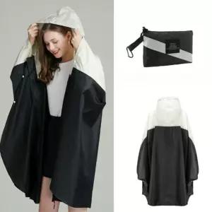 남녀공용 케이프형 레인코트예쁜 튼튼한비옷 배색 디자인 예쁜