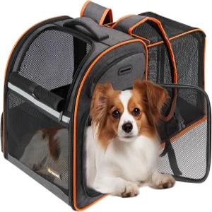 텍센 고양이 백팩 확장형 반려동물 캐리어 - 중형 소형견을 위한 여행 하이킹 및 야외 활동에 적합
