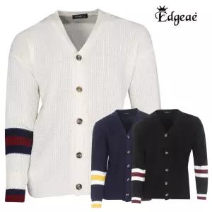 엣지애 남성 소매포인트 오버핏 니트가디건 MCGSM7002F2패션 캐주얼 단추 브이넥 남자