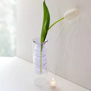 벨라 버블 이중유리 화병 (6type) (3단(퍼플))꽃병 장식 소품 글라스 투명 유리병