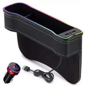 차량용 컵홀더 사이드포켓 QC3.0 C80 운전석+시거잭용USB충전기 용무드등 용사이드 용홀더 자동차 틈새 용