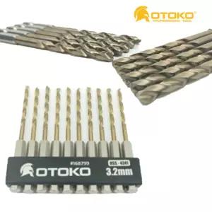 철기리 PVC 티타늄코팅 HSS 4241 임팩드릴비트 3.2mm 10pcs+1나무깎기 목공깎기 판기리 팩드릴 복스 공구