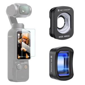 DJI 오스모 포켓 3 크리에이터 콤보 액세서리 광각 1.2배 아나모픽 렌즈 112 의 확장된 FOV 스퀴즈 팩터 블루 스트릭 효과 카메라 렌즈와 호환되는 K&F 컨셉 마그네틱 렌즈 키트