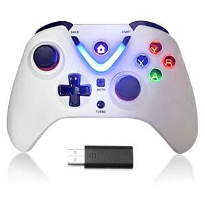 LED 조명이 있는 로토문 무선 게임 컨트롤러 XBOX ONE S/X SERIES S/X 게이밍 게임패드 2.4G 어댑터가 리모컨 충전식 배터리와 호환됩니다