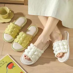 폼폼린넨슬리퍼 층간소음방지 실내화 거실화 슬리퍼 여름슬리퍼 여자신발 여자슬리퍼