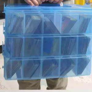 대형소품정리함 펜트리 블루 태클박스부품 멀티수납함 투명 플라스틱 소품함 낚시바늘케이스 나사 나사보관