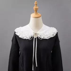 숄 장식 드레스 러블 페이스카라 브이넥페이크카라 브이넥블라우스 브이넥레이어드카라