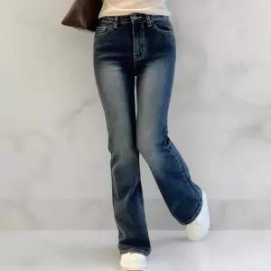 여성 가을 기모 청바지 스판 부츠컷 히든밴드 데님