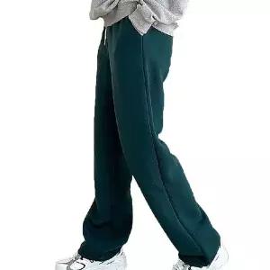 신상 여자 겨울 와이드팬츠 캐주얼 기모 트레이닝복 (WFGQHDX)