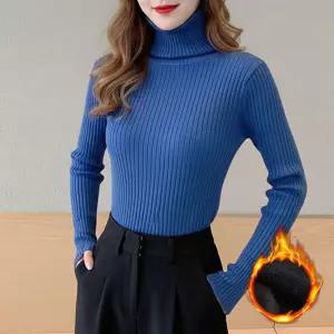 여성 5컬러 소프트 골지 기모 터틀넥 목폴라티이너니트 반티 하이넥 터들 라니트 여자 데일리 패션 겨울라