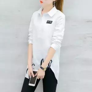 여성 봄 간절기 레터링 긴팔 카라 면 블라우스 셔츠여름 신상 예쁜 간셔츠 시원한