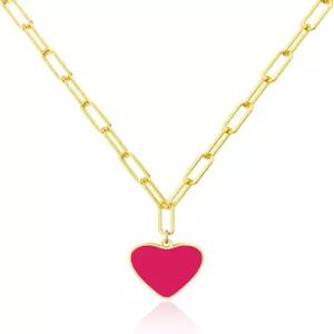 여성용 프리키스 골드 펜던트 목걸이 다인티 다이아몬드 심플 14K 도금 페이퍼클립 초커 귀여운