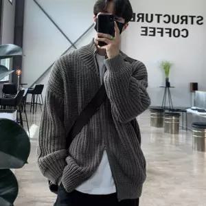 쿨샵 남성댄디스타일 투웨이지퍼 니트집업 카라넥자켓후드 숏자켓 점퍼 남자경량패딩 구스다운 가죽 반코트