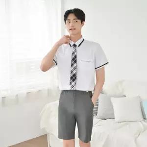 교복몰 허리조절 진그레이 반바지 남자 진회색교복 코스튬 코스프레 남학생 학교 테마 의상 남성