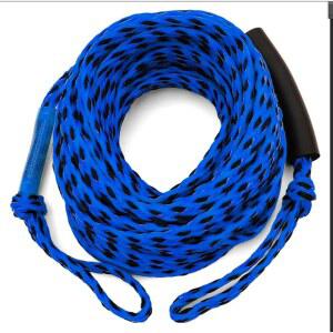 튜브용 보트 견인 로프, 60피트 튜브 타기 두꺼운 두께의 스키 플로팅 워터 스키용 부유 폼 웨이크보드 튜브, 가방 노란색 및 검은색