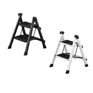실내용 접이식 2단 사다리 경량 사무실 창고 가정용계단 메탈발판 알루미늄 공사 베란다 실외 안전 디자인