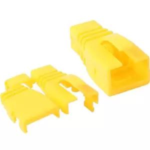 RJ 45 조립형 통부트 6파이 옐로우 100개 보호캡공유기 인터넷선 LAN케이블커버 대용량 연결