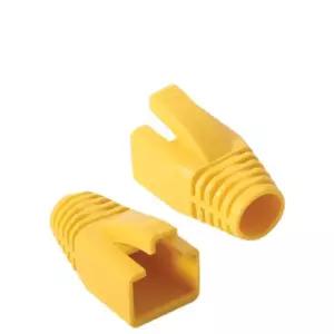 RJ 45 CAT.7 6A 통부트 8파이 옐로우 100개 보호캡케이블 연결부분 랜커버 케이블 케이블용