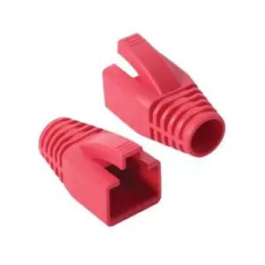 RJ 45 CAT.7 6A 통부트 8파이 레드 100개 보호캡케이블 연결부분 랜커버 케이블 케이블용