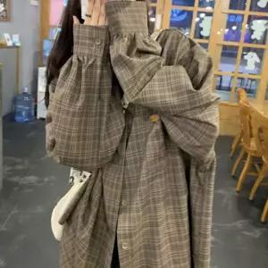 트렌디 체크 빈티지 루즈핏 셔츠기본 남방 여성 캐주얼 오버