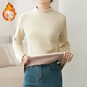 여성 플리스 기모 하프넥 티셔츠 ELC-9013 넥티 반목