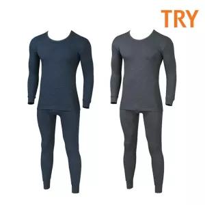 TRY 남성 삼중직 보온메리 날염 내복 내의 세트홈웨어 발열내의 남자 타이즈