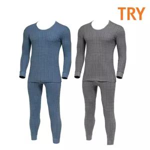 TRY 날염 보온메리 남성내복 남자 내의 상하세트(택1홈웨어 발열내의 타이즈