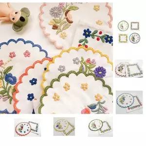 자수 패키지 컵받침 2종세트 수작업 집콕 프랑스