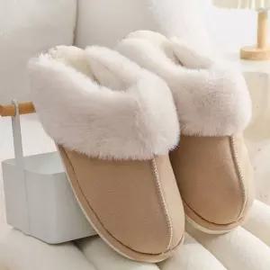 남성 여성 실내 사무실 간편 외출 털 스웨이드 슬리퍼층간소음방지 용슬리퍼 방한 방한화 털화 기모화 겨울