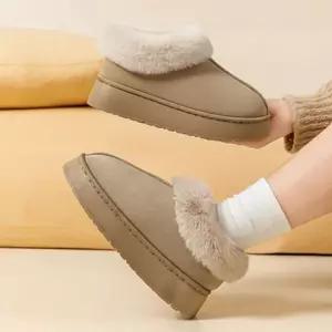 여성 퍼 부츠 털 따뜻한 패딩 앵클 겨울 방한 미들 슈즈 웨어숏 짧은 라운드 신발 퍼신발 슬립온 퍼온 플랫