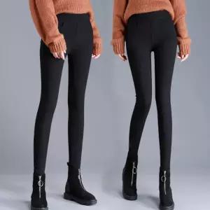 여성 따뜻한 겨울 바지 기모 안감 허리 밴딩 팬츠여자카고 아이스 여자밴 편한 데님 슬림핏 트레이닝 와이