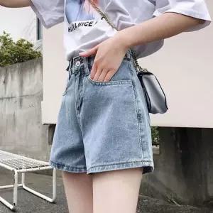 여자 캐주얼 스타일 3단 사이즈 버튼 청 데님 반바지편한 조거팬츠 여성 편한 치마 여름옷 밴딩 숏팬츠 와