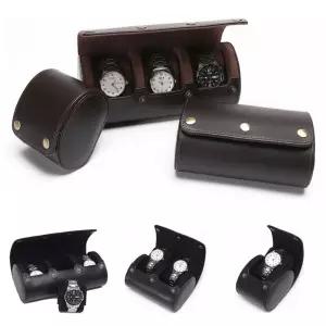 빈티지 천연가죽 시계 수납 케이스 (3구) 손목보관함 손목 선물