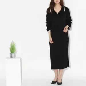 니트 원피스 롱 가을 긴팔 루즈핏 하객룩 심플 고급오피스 면접 단아한 단정한 겨울 브이넥 돌잔치 하객 정